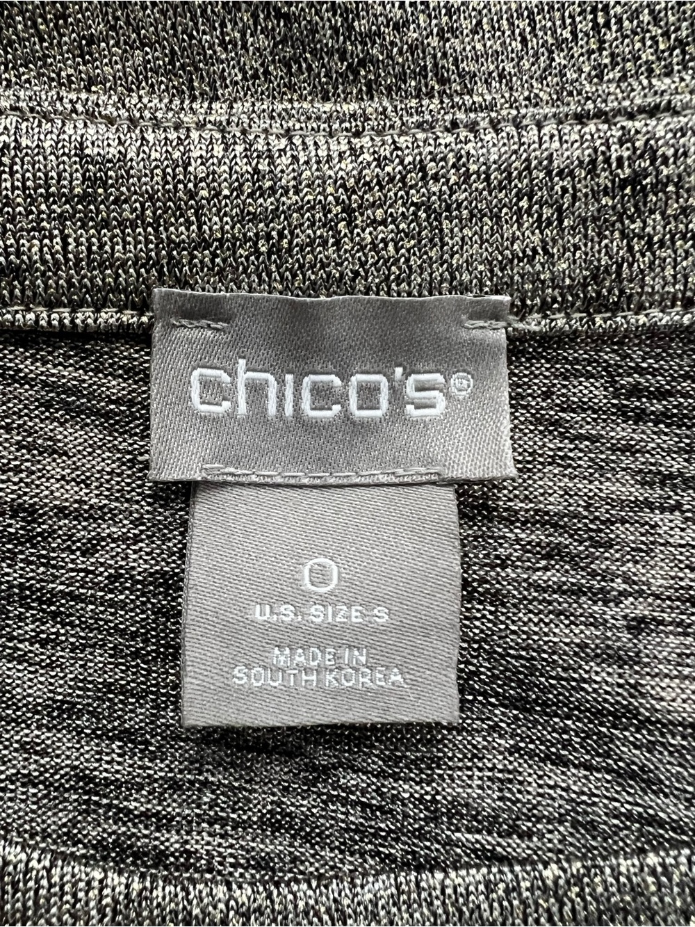 Chico's Silver Heathered Metallic Knit Tank Top Shimmer Size 0/Small - Picture 3 of 6